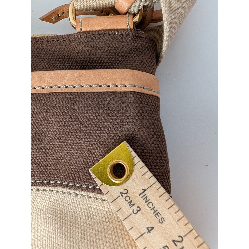 Brighton Purse Windstar “Windy” Brown Black Stripe Canvas Shoulder Bag Charms - Picture 12 of 16